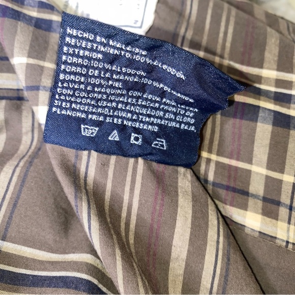 Vintage Nautica Medium Longer Canvas Utility Work Coat Jacket w/ Leather Collar - Picture 16 of 16